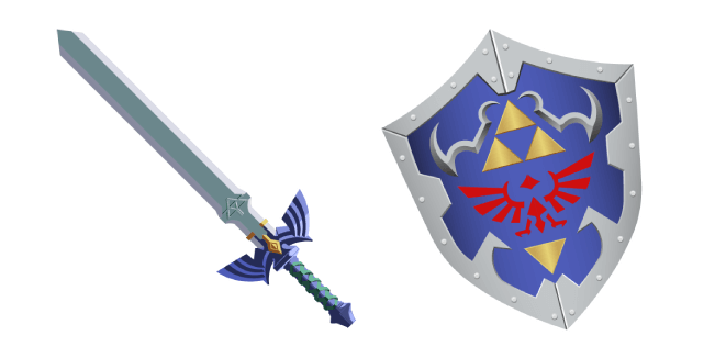 The Legend of Zelda Master Sword and Hylian Shield