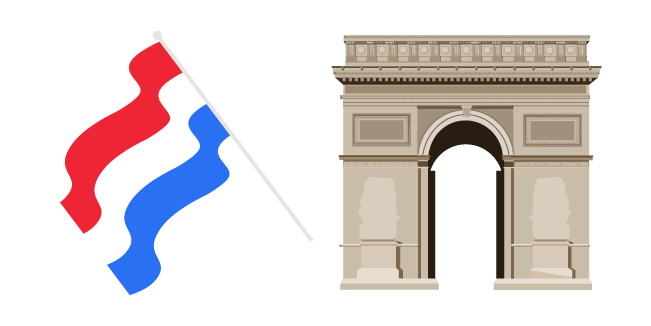 French Flag and Arc de Triomphe