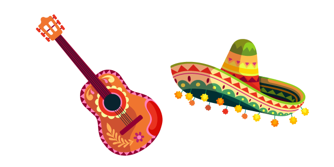 Mexico Guitar and Sombrero