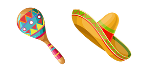 Mexico Maraca and Sombrero