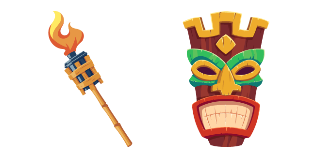Tiki Mask and Burning Torch