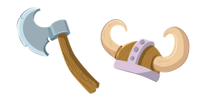 Viking Axe and Helmet