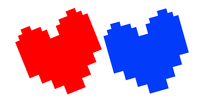 Undertale Red Soul and Blue Integrity Soul