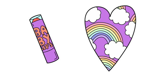 VSCO Girl Baby Lips Lipstick and Heart