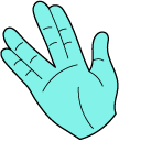 VSCO Girl Blue Alien and Hand pointer