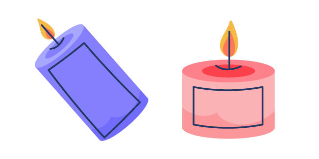 VSCO Girl Blue and Pink Candles