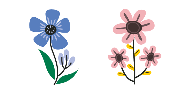 VSCO Girl Blue and Pink Flowers