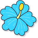 VSCO Girl Blue Flower and Slice of Lemon cursor