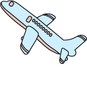 VSCO Girl Blue Pink Plane and Luggage pointer