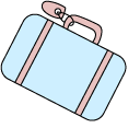 VSCO Girl Blue Pink Plane and Luggage cursor