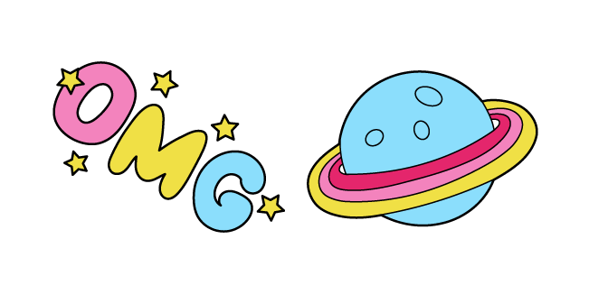 VSCO Girl Blue Planet and OMG Doodle