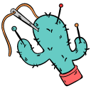 VSCO Girl Cactus Pin Cushion and Button pointer