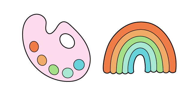 VSCO Girl Drawing Board and Rainbow