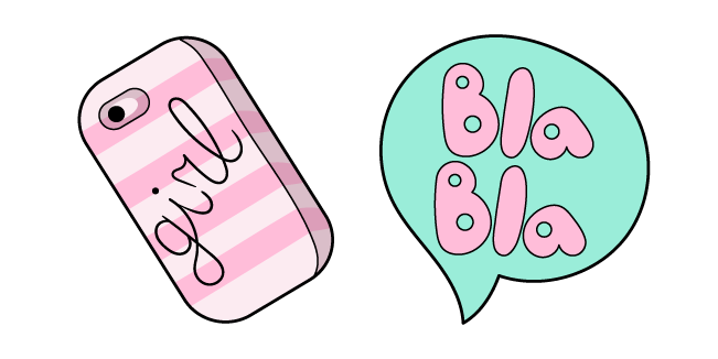VSCO Girl Girly Phone and Bla Bla Speech Bubble
