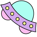 VSCO Girl Green Alien and UFO pointer