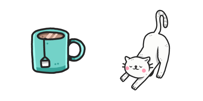 VSCO Girl Green Mug and White Cat