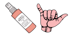 VSCO Girl Hand Spray and Hang Loose Hand