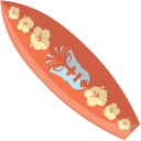 VSCO Girl Hawaii Surfboard and Ukulele pointer