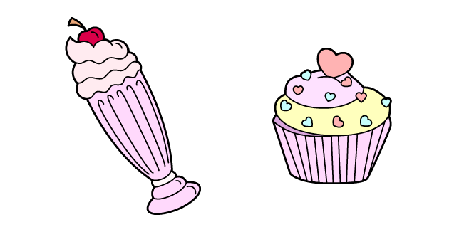 VSCO Girl Milkshake and Cupcake