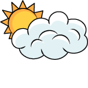 VSCO Girl Moon and Sun Behind a Cloud cursor