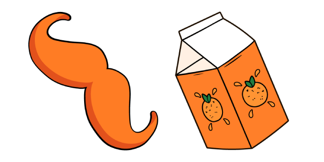 VSCO Girl Mustache and Orange Juice