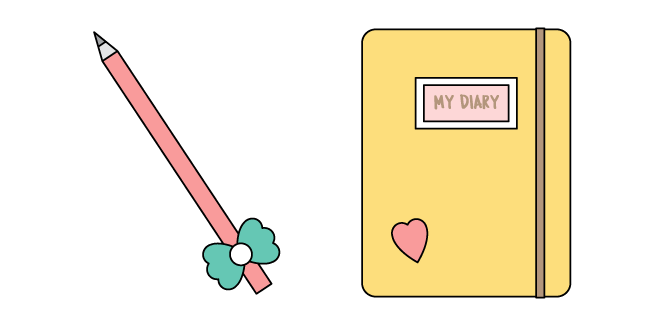 VSCO Girl My Diary and Pencil