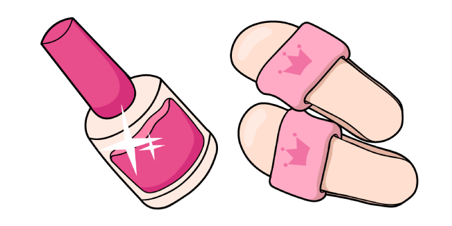 VSCO Girl Nail Polish and Slippers
