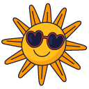 VSCO Girl Orange Cloud and Sun cursor