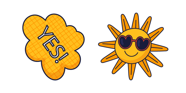 VSCO Girl Orange Cloud and Sun