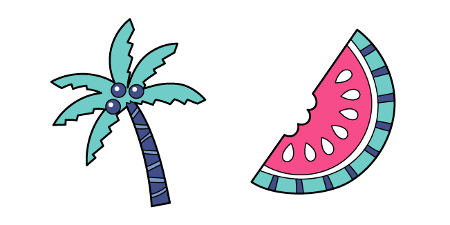 VSCO Girl Palm Tree and Watermelon