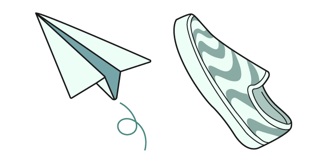 VSCO Girl Paper Plane and Sneaker