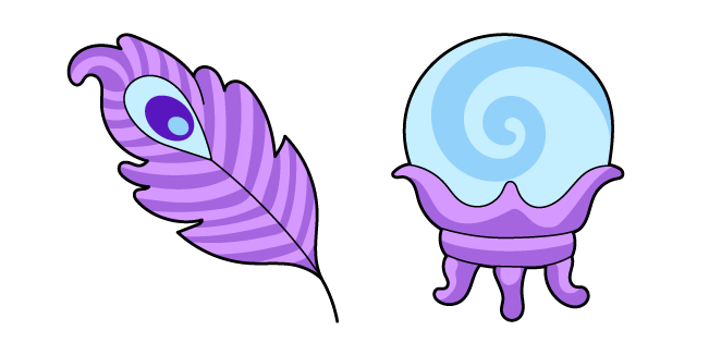 VSCO Girl Peacock Feather and Magic Ball