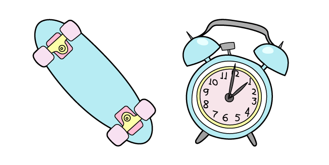 VSCO Girl Penny Board and Alarm Clock