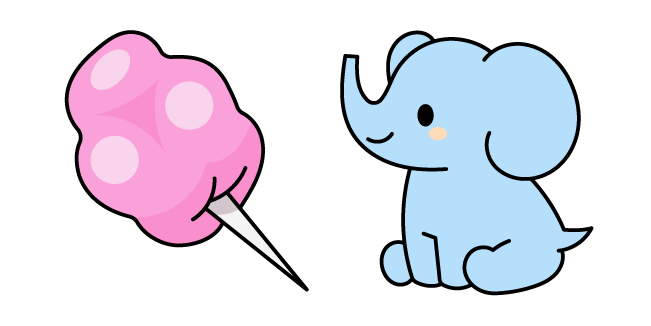 VSCO Girl Pink Cotton Candy and Blue Elephant