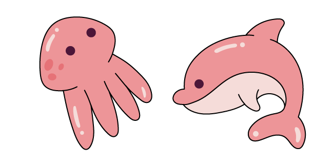 VSCO Girl Pink Dolphin and Octopus