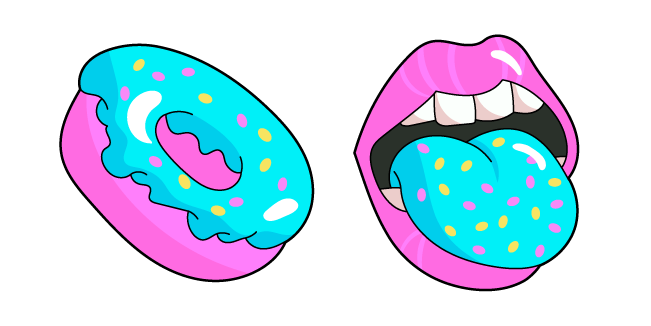VSCO Girl Pink Donut and Blue Tongue