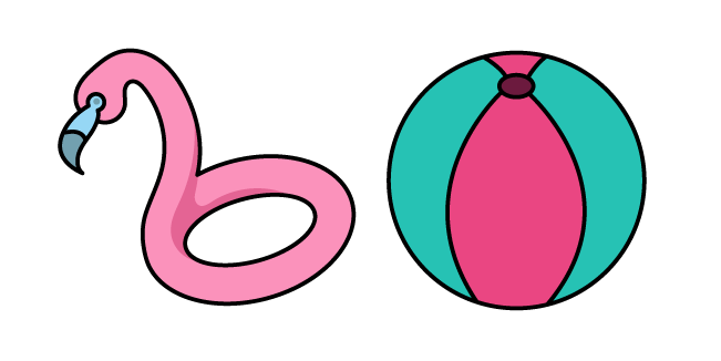 VSCO Girl Pink Flamingo Rubber Ring and Ball