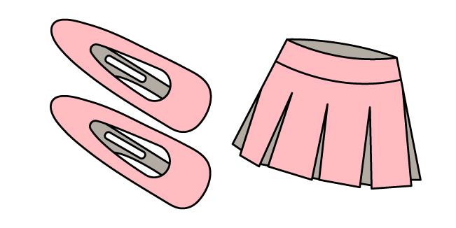 VSCO Girl Pink Hairpins and Skirt