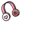 VSCO Girl Pink Headphones and Yellow Sweater pointer