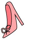 VSCO Girl Pink High-Heeled Shoe and Kiss Icon pointer