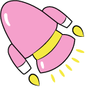 VSCO Girl Pink Rocket and Planet pointer