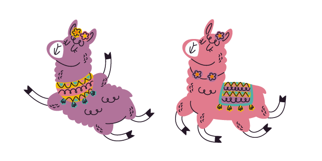 VSCO Girl Purple and Pink Llamas