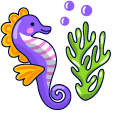 VSCO Girl Purple Seahorse and Penguins pointer