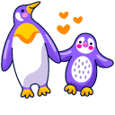 VSCO Girl Purple Seahorse and Penguins cursor