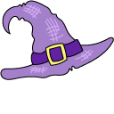 VSCO Girl Purple Witch Hat and Broom cursor