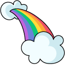 VSCO Girl Rainbow Clouds and Heart pointer