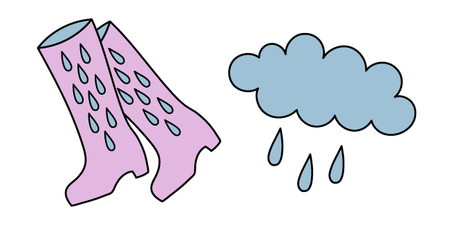 VSCO Girl Rainy Cloud and Gumboots