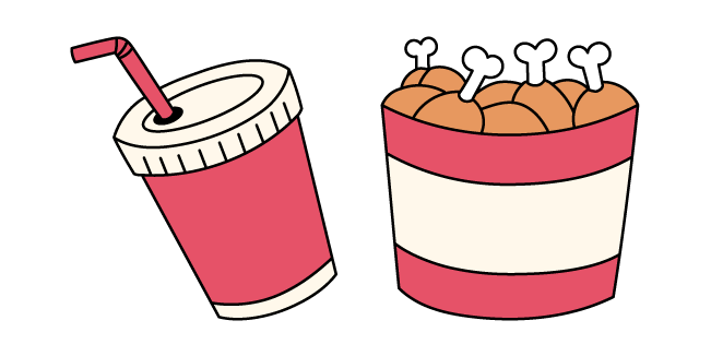 VSCO Girl Red Chicken Bucket and Drink