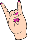 VSCO Girl Rock Sign and Pink Headphones pointer