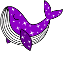 VSCO Girl Shining Purple Whale cursor